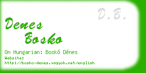 denes bosko business card