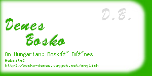 denes bosko business card